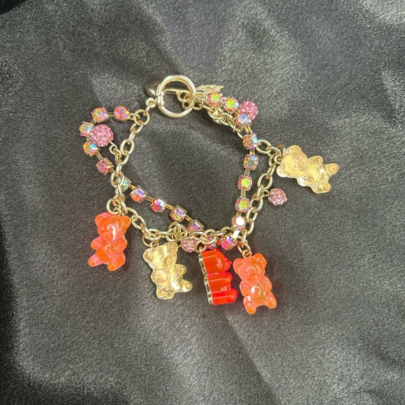 Betsey Johnson Charming Gummy Bear Bracelet with Pink and Gold Accents - Picture 2 of 3